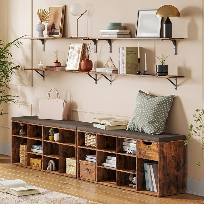 Long Wall Shelves, 55.1Inch Wooden Floating Shelves - Image 7