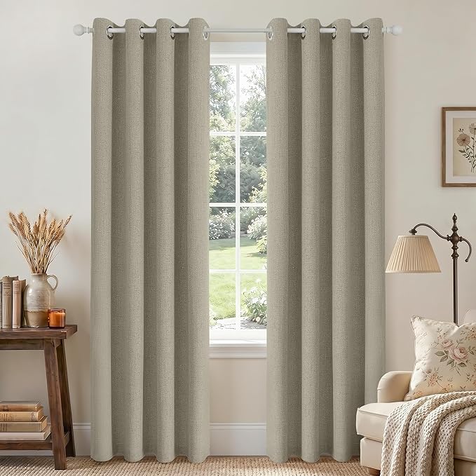 Joydeco Blackout Curtains 95 Inches Long 2 Panels Burg, Room Darkening Curtains by JOYDECO