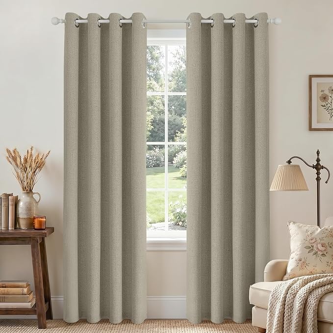 Joydeco Blackout Curtains 84 Inches Long 2 Panels Burg, Room Darkening Curtains by JOYDECO