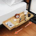 Bamboo Bedside Shelf with Expandable Tray, Clip-On Bunk Bed Nightstand by scitrofactory