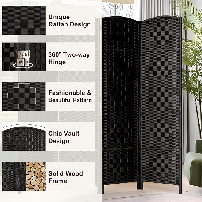 RHF Room Divider Panel, Partition Room Dividers, 4Panel Privacy Screen - Image 4