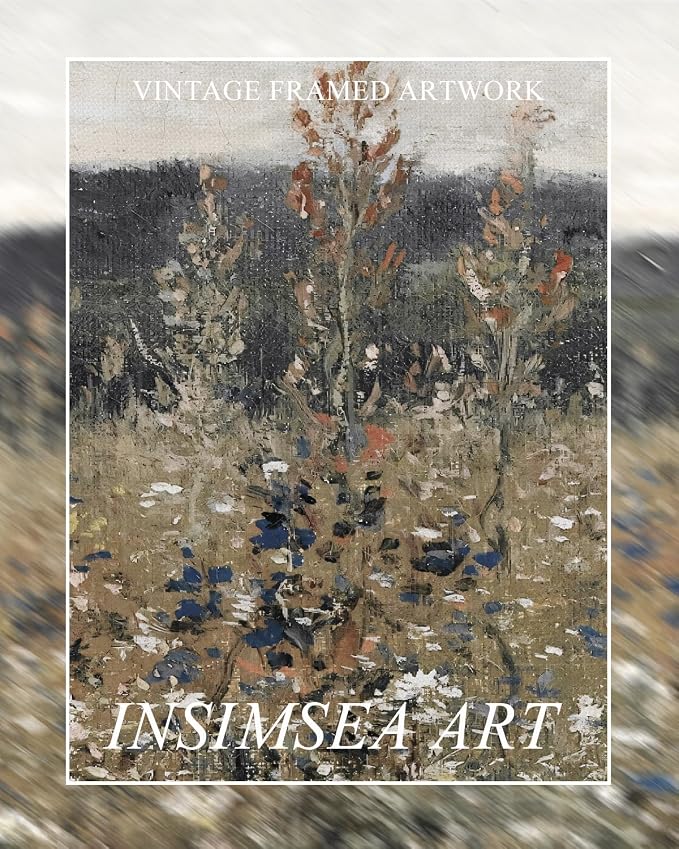 InSimSea Extra Large Framed Wall Art, Flower Meadow Landscape Print, 12x36In | - Image 7