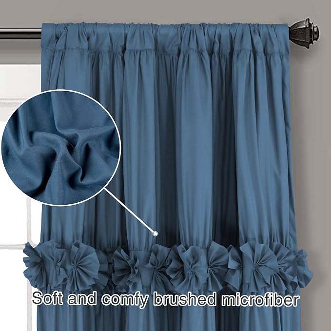 Thermal Insulated Blackout Window Curtains, Boho Ruched Window Treatments - Image 4