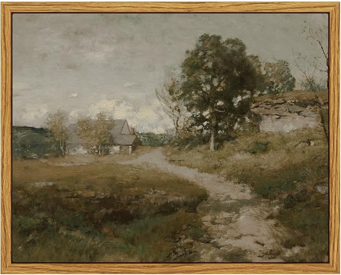 InSimSea Framed Canvas Wall Art Decor, French Countryside Painting, Farmhouse by InSimSeaArt