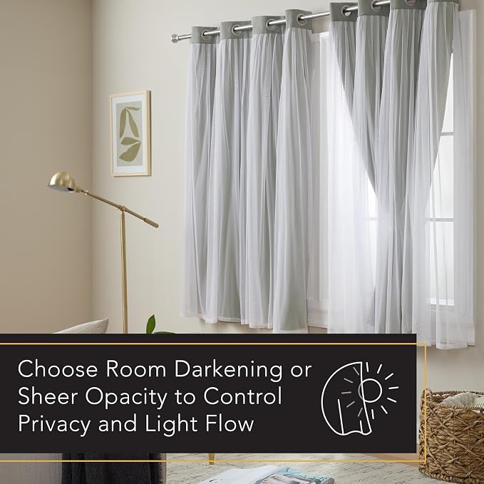 TOWN & COUNTRY LUXE Talia Double Layer Indoor Curtains, Sheer and Room - Image 6