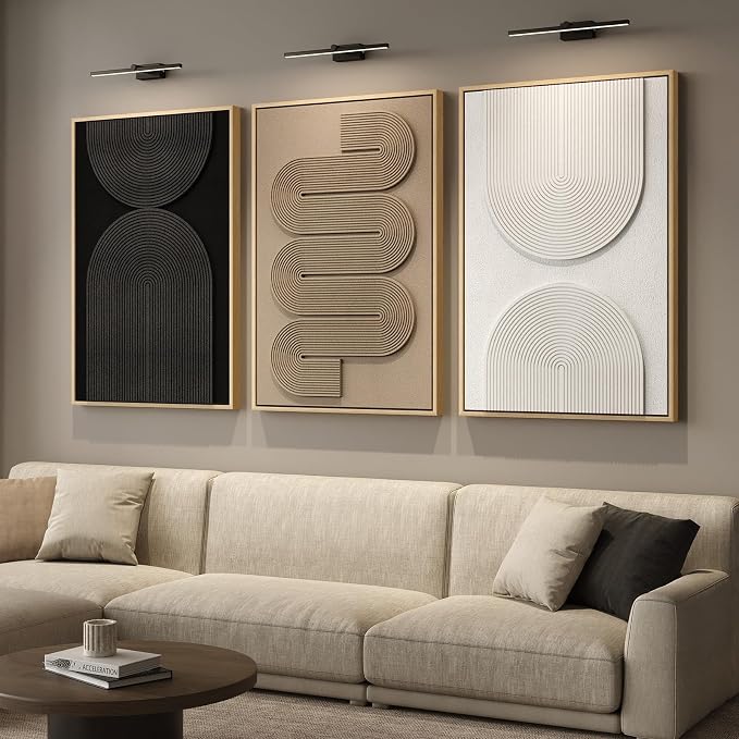 Large 3D Textured Framed Boho Modern Neutral Abstract Wall Art - Image 4