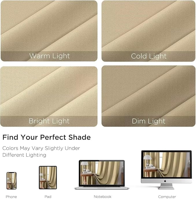 Joydeco Blackout Curtains for Bedroom 84 inch Long 2 Panels, Thermal Insulated - Image 5