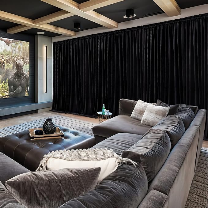 RYB HOME Velvet Curtains 108 inches Long, Extra Long High Ceiling Curtains | - Image 2