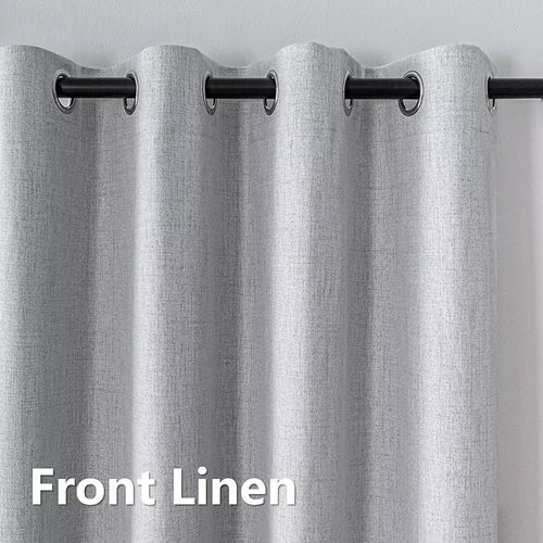 100% Blackout Curtains 84 Inch Length 2 Panels Set, Black Out Curtains for Living Room, Light Grey Thermal Insulated Grommet Drapes Bedroom Luxury Decor Privacy(37W × 84L inch, Light Grey)