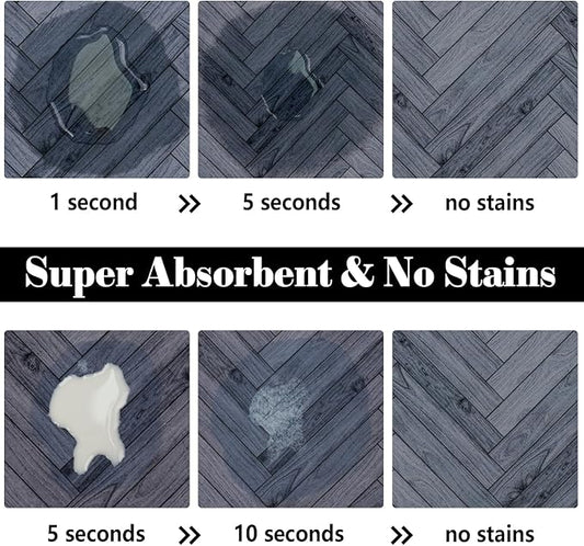 Dog Food Mats for Floors Absorbent, Pet Cat Food Mat - Quick Dry Dog Bowl Mats for Food and Water, Eco-Friendly Boho Pet Supplies