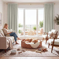 RYB HOME Cream 100% Blackout Linen Curtains 78 inch Long, Thermal Insulated & by RYBHOME