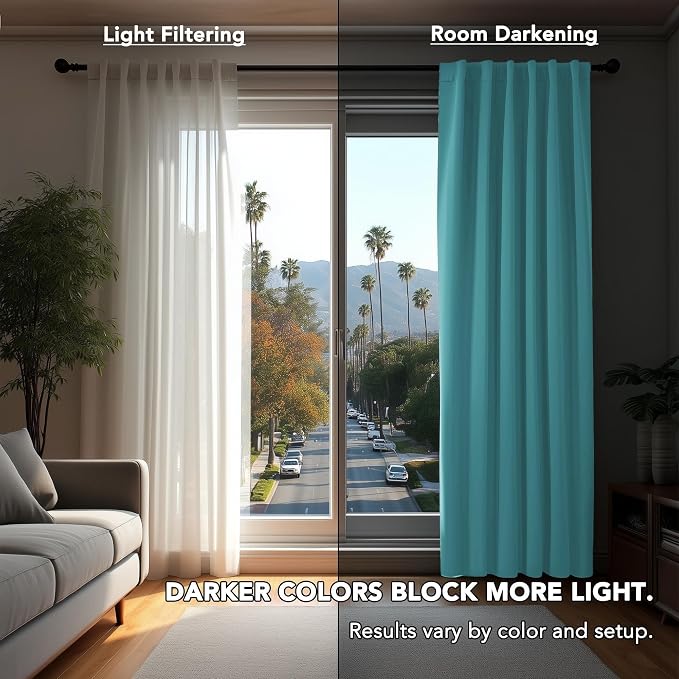 Deconovo Blackout Curtains Back Tab and Rod Pocket Curtains Insulated Thermal - Image 7