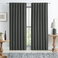 Living Room Full Shade Linen Curtain Panels, High-End Thermal Blackout Drapes by KEQIAOSUOCAI