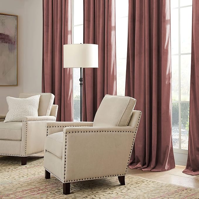 RYB HOME Wild Rose Velvet Curtains 96 inches - Image 5