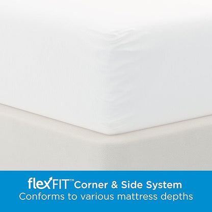 AllerEase Waterproof Mattress Protector Stain Protection King Size Allergen Barrier Hot Water Washable Machine Washable Durable Zippered Knit Cover Stretch Corners Fits Mattresses (White)