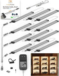 EBD LED Under Shelf Lights, 4-Way Parallel Light Bar, 12-Panel Cabinet Lighting, 6500K 5400Lm Counter Lights with Slack-Free Wiring, Maximized for Spacious 4-Layer Showcase, Bookcase & Storage Rack