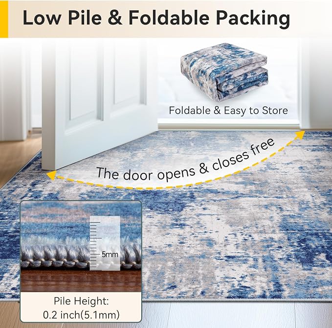 RELEANY Washable 7'x9' Abstract Area Rug - Image 7