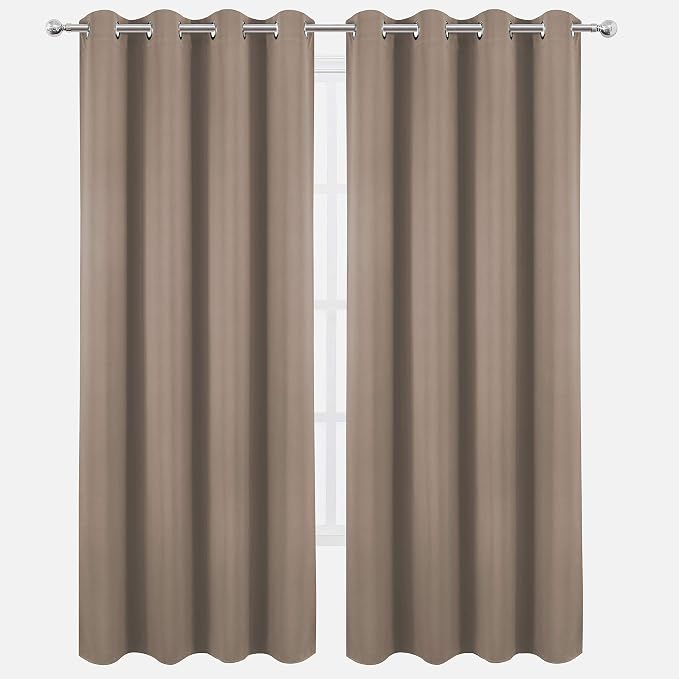 Blackout Curtains 66 x 95 inch/Cappuccino Curtains Set of 2 Panels/Thermal - Image 2