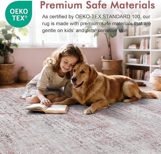 2x6 Ft Washable Runner Rug, Non-Slip Low Pile Hallway Kitchen Area Rug - Image 5
