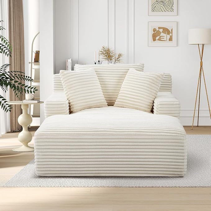 Oversized Chaise Lounge Chair Indoor, Comfy Fluffy Cloud Couch, Modern Deep - Image 8