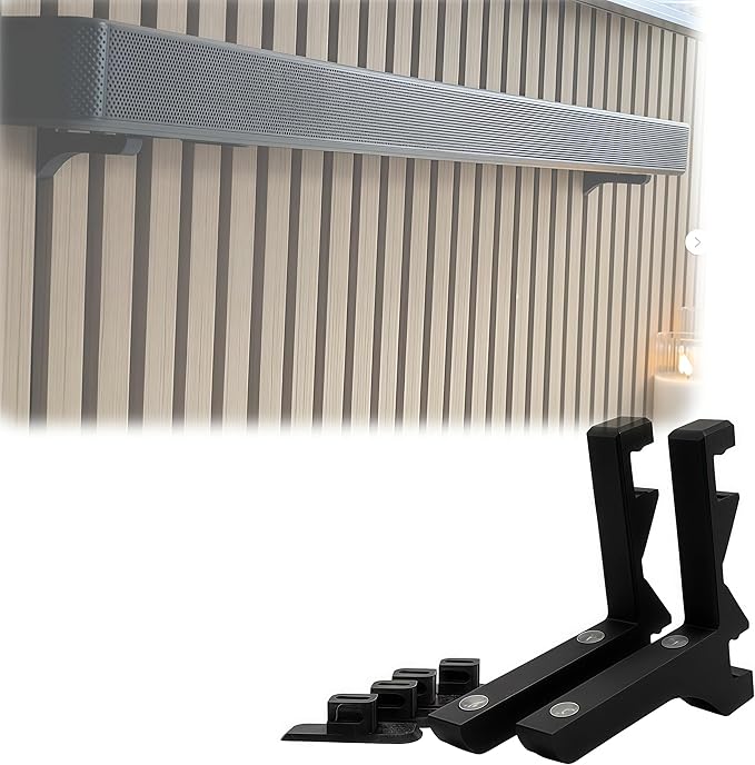 Acoustic Panel Soundbar Brackets – No-Drill, Screw-Free Mount for Smart TV & Home Audio Soundbars
