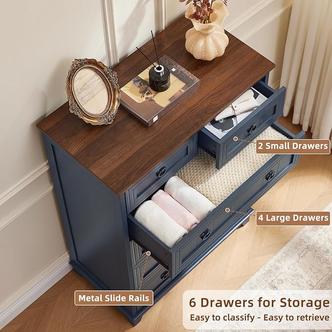 Joaxswe Farmhouse 6 Drawer Dresser - Image 3
