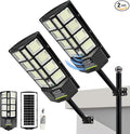 Lorrtta Solar Lights Outdoor Waterproof, 22 Inch Solar Street Light with 380 Ultra Bright 5730 LED, Solar Dusk to Dawn Lights with Remote Control, IP65 Motion Lights for Outside, Parking Lot (2 Pack)