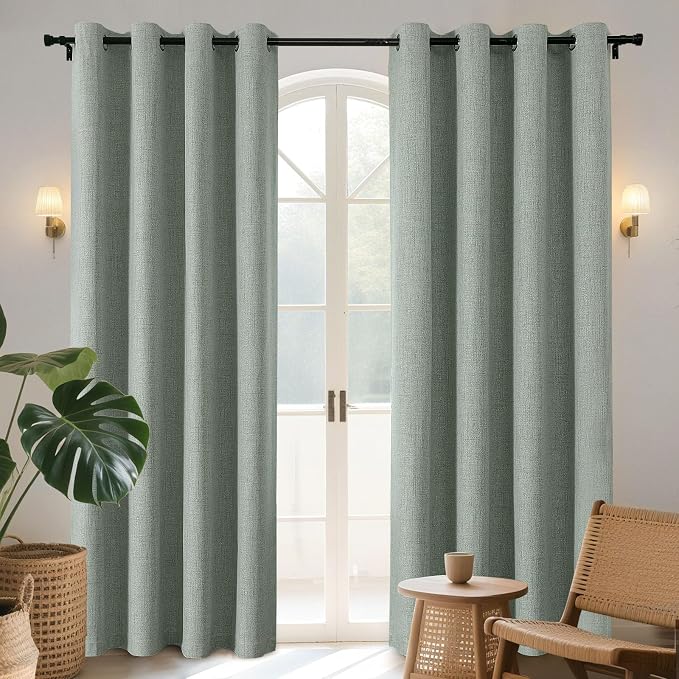 Joydeco Sage Green Blackout Curtains 120 Inches Long, Extra Long Curtains 120 by JOYDECO