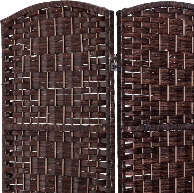 HOMCOM Room Divider 3-Panel, 6FT-Tall Folding Privacy Screen, Hand-Woven Design - Image 8