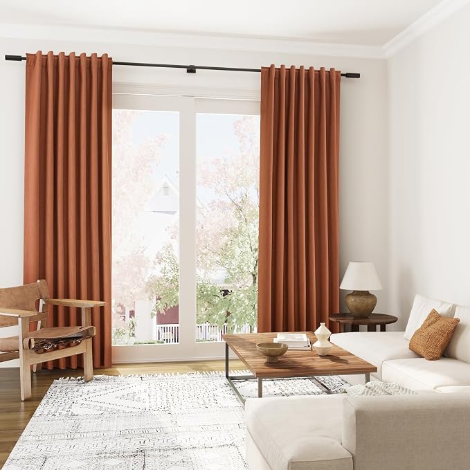 Joywell 100% Blackout Linen Curtains 96 Inch Long - Image 6