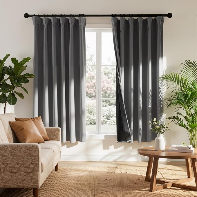 RYB HOME 100% Blackout Curtains 63 inches Length, Thermal Insulated | Thermal by RYBHOME