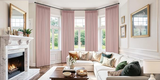 MIULEE Pinch Pleated 100% Blackout Curtains 40"x90" Light Pink 4 Panels Set | - Image 2