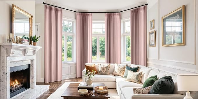 MIULEE Pinch Pleated 100% Blackout Curtains 40"x84" Light Pink 4 Panels Set | - Image 2