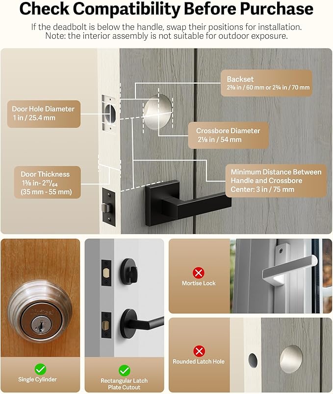 Lockin Veno Smart Lock, Palm Vein Recognition, Built-in Wi‑Fi, Palm Vein & Fingerprint Unlock, Keyless Front Door Entry, App Control, Auto‑Lock, Anti‑Peep PIN, 7‑Month Battery, IP65 Waterproof