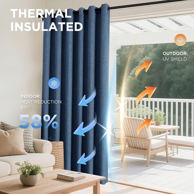 Joydeco Blackout Curtains 95 Inches Long 2 Panels Burg, Room Darkening Curtains - Image 4