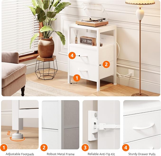 Lazzanto Night Stand with Charger Station - Image 6