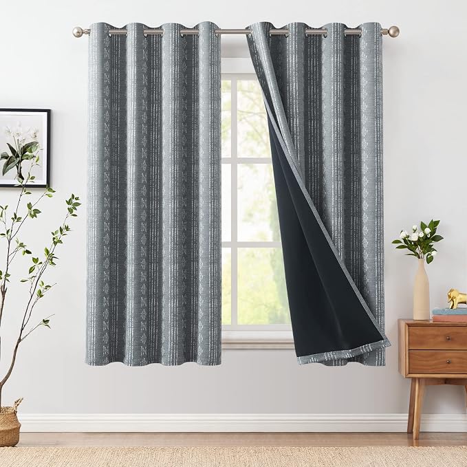 jinchan Boho Blackout Curtains 63 Inch Length - Image 2