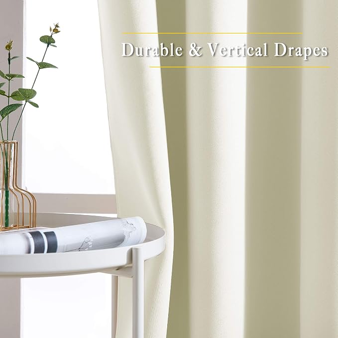 NICETOWN Room Darkening Beige Curtains - Image 5