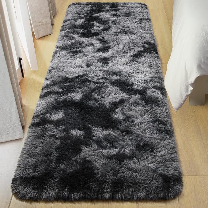 Fluffy Runner Rugs for Bedroom Aesthetic 2x6 Feet, Shag Soft Bedside Rug - Image 3