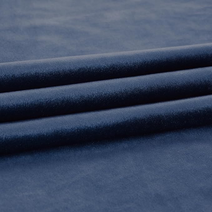 Navy Blue Velvet Curtains 63 inch Long - Image 6