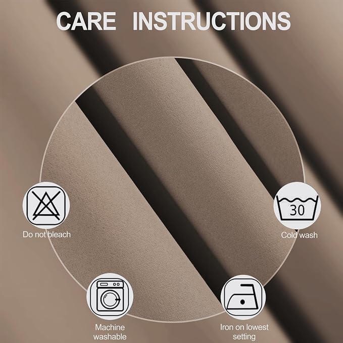 Cappuccino Blackout Curtains 34 x 63 Inch Length/Set of 2 Curtain - Image 4