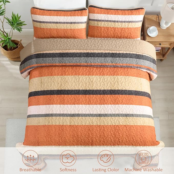 Dobuyly Boho Quilts Queen Size, Breathable All-Season, 3-Piece Set Fits Queen - Image 4