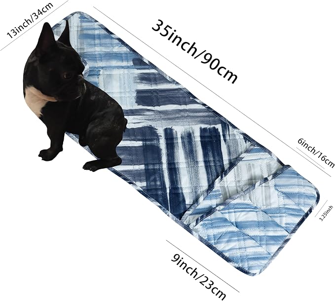 Brilliant Sunshine Blue Grey Stripes Couch Armrest Cover, Armrest Organizer & - Image 2
