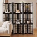 Room Divider with Shelves, 66.9-Inch Tall Japanese Shoji Style Wood Screen with by Svimi