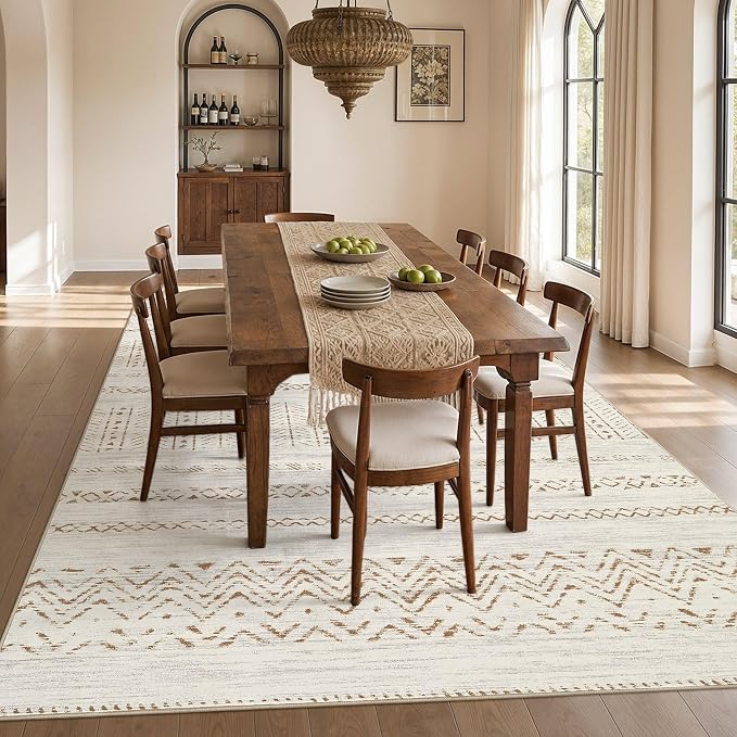 cotiled Boho 7x9 Area Rug for Living Room: Large Moroccan Washable Rug | Solve - Image 7