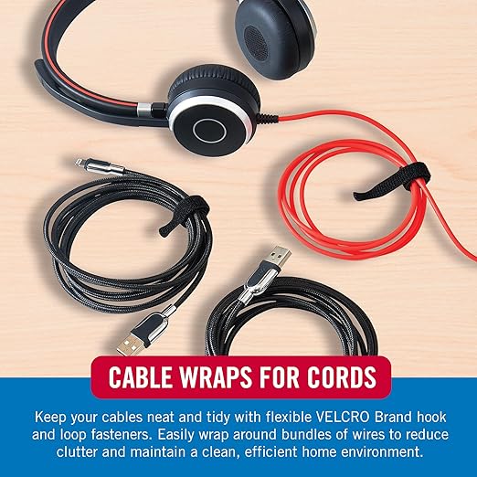 VELCRO Brand Reusable Cable Ties, Cord Management, 100 Pack | Wire And Cable - Image 6