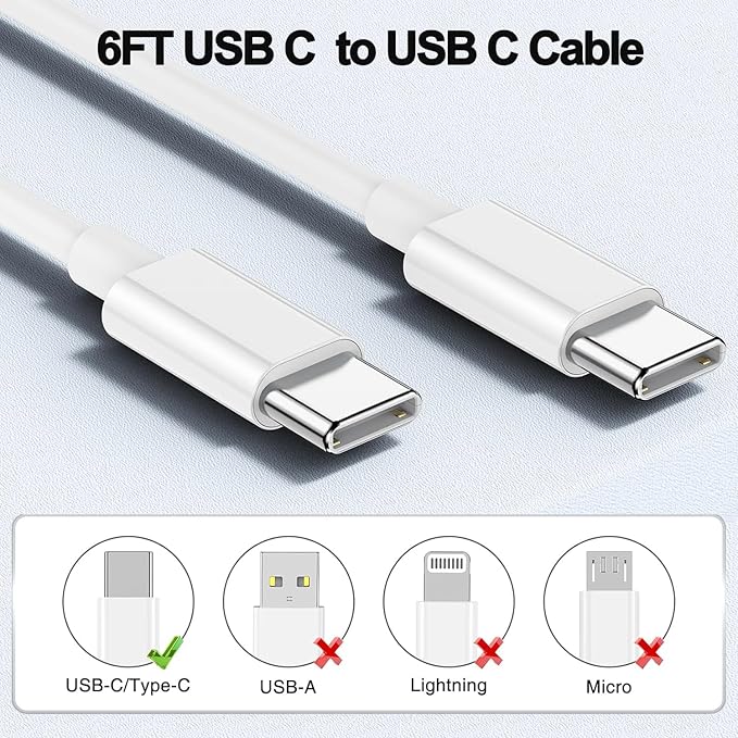 iPhone 17 16 15 Charger,USB C Charger Fast Charging,2Pack Dual Port Fast Wall Chargers Block with 6FT USB C Cable for iPhone 17 Pro Max/17 Pro/17/Air/16 Pro Max/16 Plus/16e/15/iPad Pro/Air/Mini/AirPod