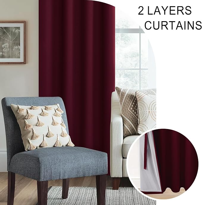 XWZO 100% Blackout Window Curtains - Image 5