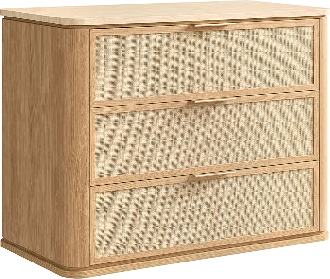 Night Stand, 30.71" W Rattan Nightstand - Image 8