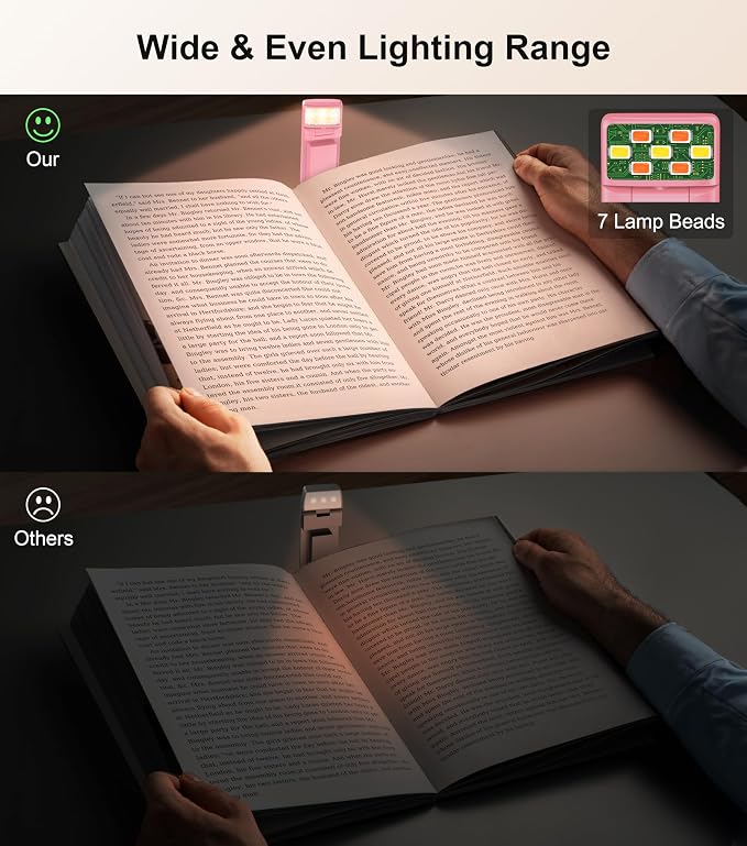 Gritin Book Light Rechargeable, Clip on LED Reading Light - Image 5
